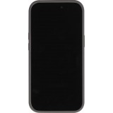 Coque iPhone 15 - Silicone mat MagSafe avec anneau de support - Gris