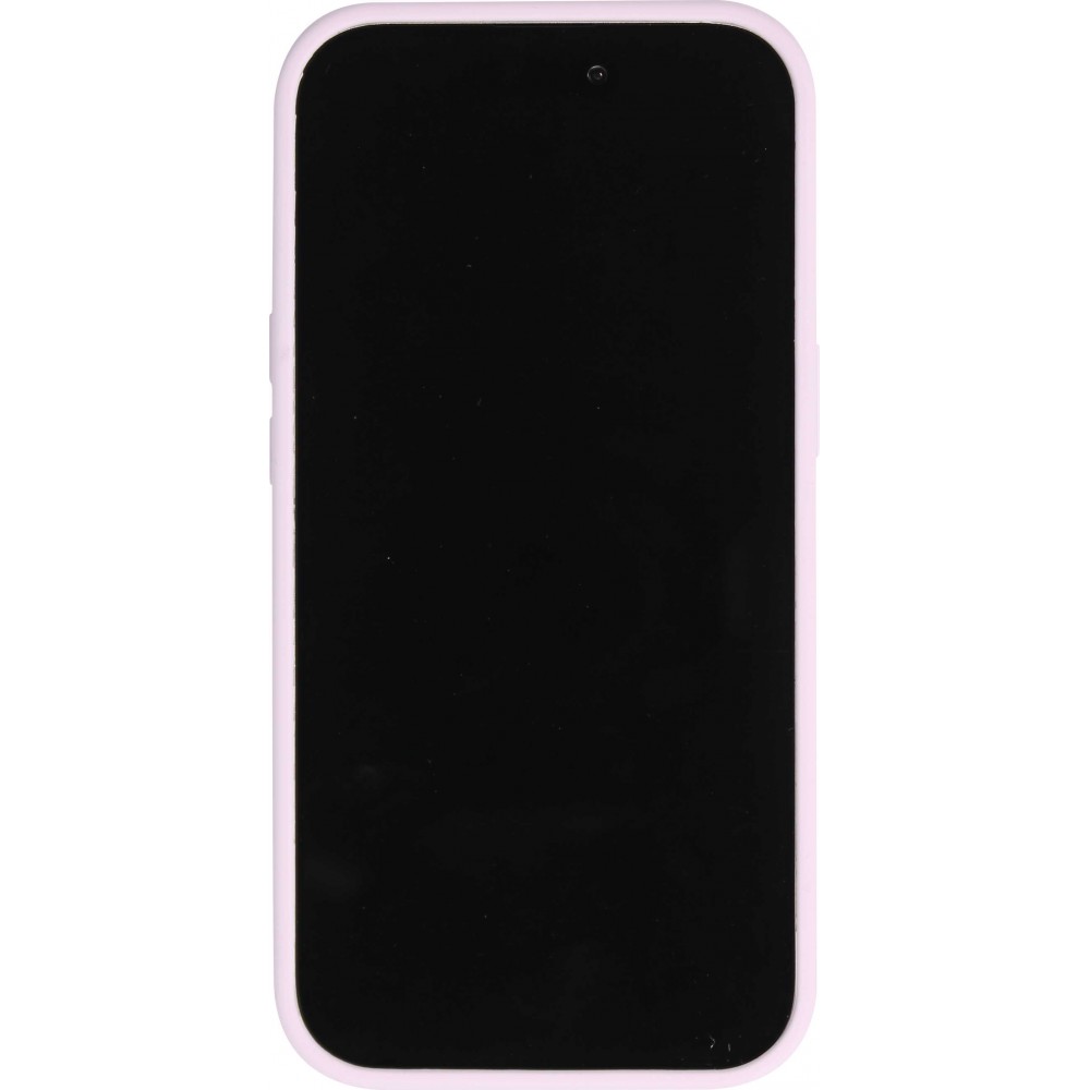 Coque iPhone 15 - Silicone mat MagSafe avec anneau de support - Violet clair