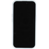 Coque iPhone 15 - Silicone mat soft touch avec lignes en relief  - Bleu clair