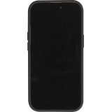 Coque iPhone 15 - Silicone mat soft touch avec lignes en relief  - Noir