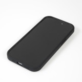 Coque iPhone 15 - Silicone mat soft touch avec lignes en relief  - Noir