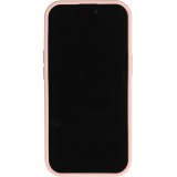 Coque iPhone 15 - Silicone mat soft touch avec lignes en relief  - Rose