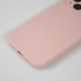 Coque iPhone 15 - Silicone mat soft touch avec lignes en relief  - Rose