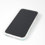 Coque iPhone 14 Plus - Silicone rigide mat avec effet marbre imprimé - Vert