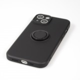 Coque iPhone 14 - Soft Touch avec anneau - Noir