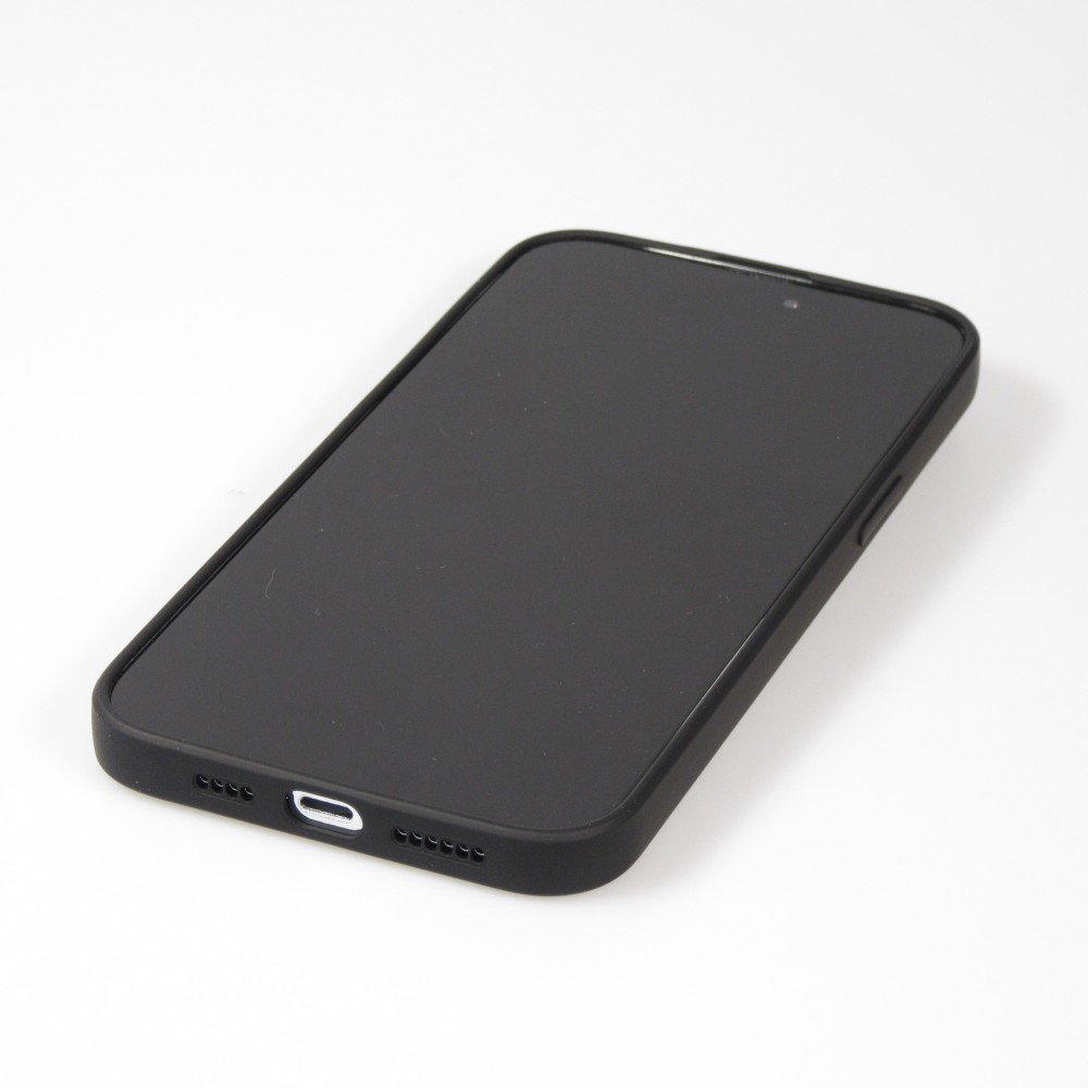 Coque iPhone 14 - Soft Touch avec anneau - Noir