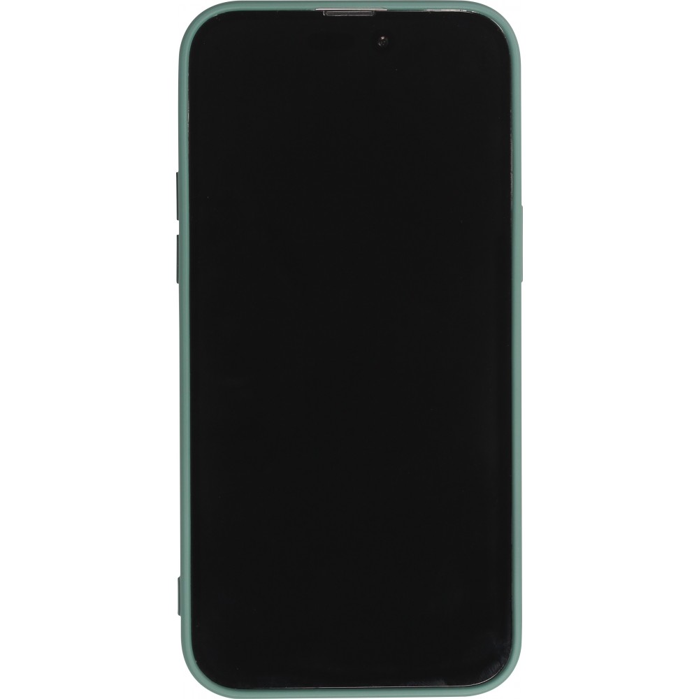 Coque iPhone 14 - Soft Touch avec anneau - Vert foncé