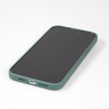 Coque iPhone 14 - Soft Touch avec anneau - Vert foncé