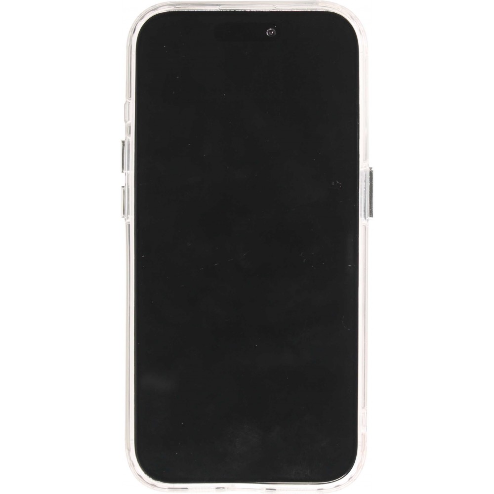 Coque iPhone 14 - Silicone transparent Many Hearts avec effet miroir