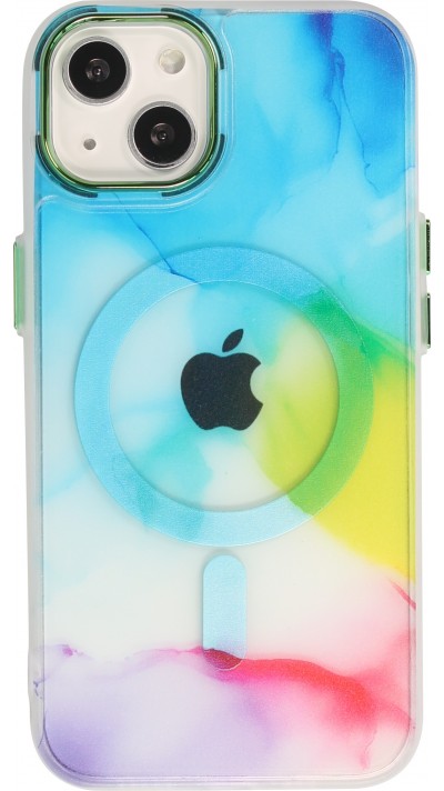 Coque iPhone 14 - Watercolor MagSafe semi-transparent - Multicolor