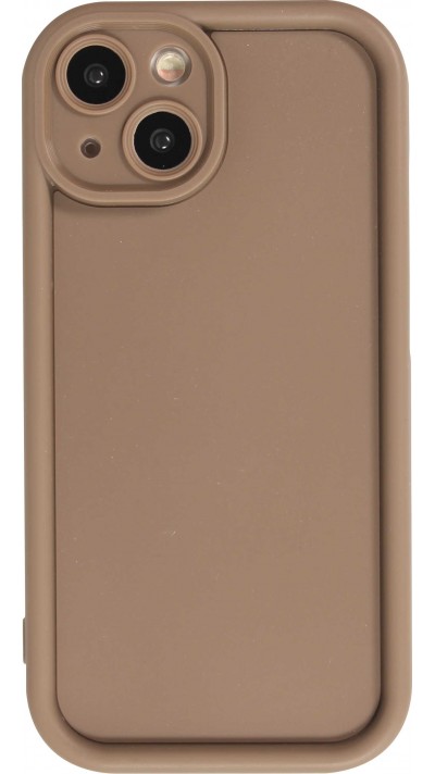 Coque iPhone 15 - gel silicone super flexible avec absorbeur de 360 degrés - Brun