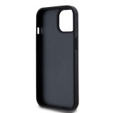 iPhone 15 Case Hülle - DKNY Silikon Kunstleder Monogramm Metall-Logo - Schwarz