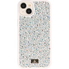 Coque iPhone 15 Plus - Diamant strass The Bling World - Blanc