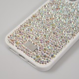 Coque iPhone 15 Plus - Diamant strass The Bling World - Blanc