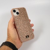 Coque iPhone 15 Plus - Diamant strass The Bling World - Or rose