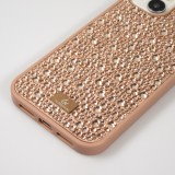 Coque iPhone 15 Plus - Diamant strass The Bling World - Or rose