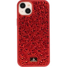 Coque iPhone 15 Plus - Diamant strass The Bling World - Rouge