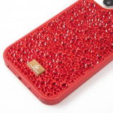 Coque iPhone 15 Plus - Diamant strass The Bling World - Rouge