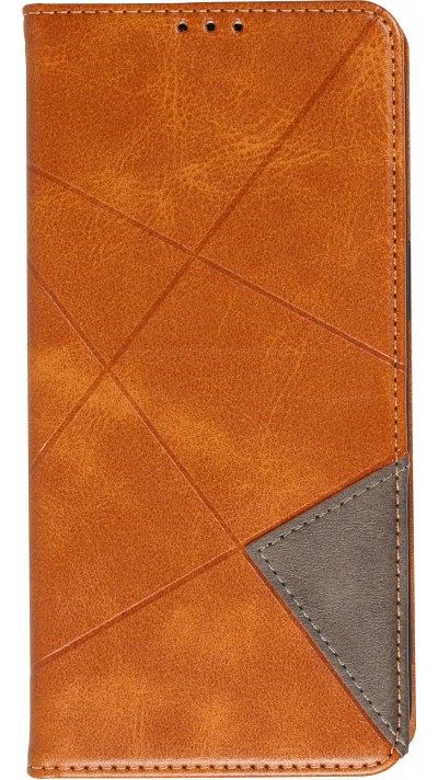 Coque iPhone 15 - Flip Géometrique brun clair