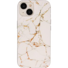 Coque iPhone 15 - Gel Glossy Marbre - Blanc