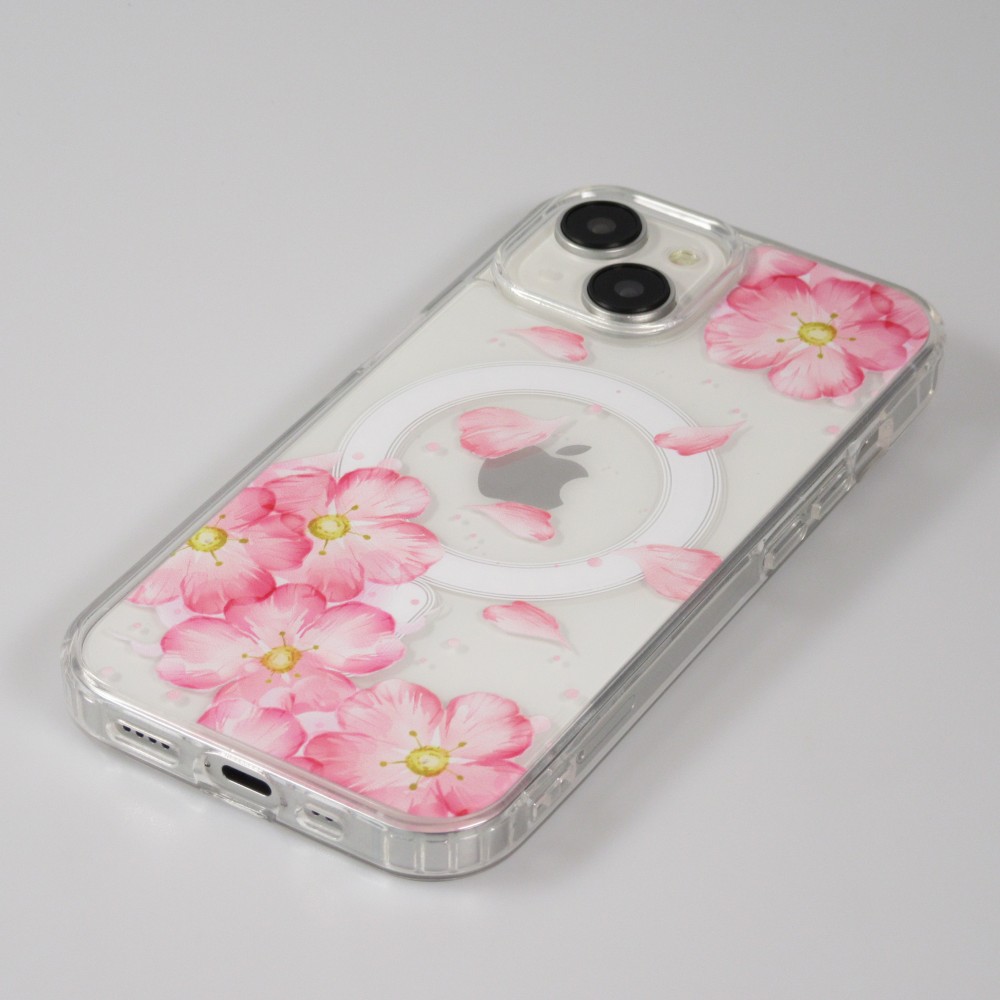 Coque iPhone 15 - Gel silicone MagSafe - Spring Vibes Flowers Nr. - 4