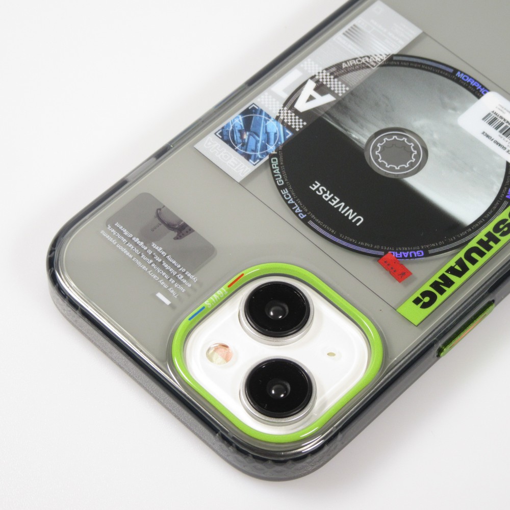 Coque iPhone 15 - Gel silicone rigide MagSafe TGVIs Space Series Explore Wushuang Universe - Gris