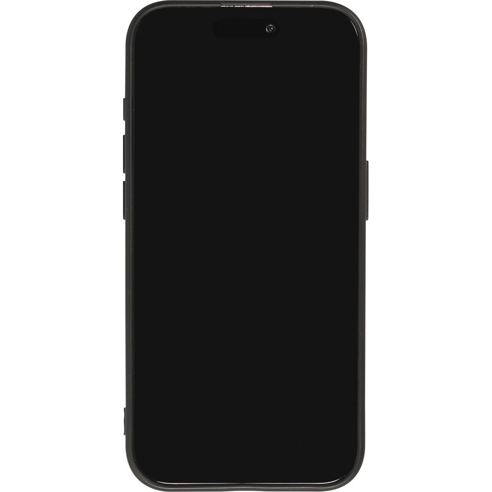 Coque iPhone 15 - Gel silicone souple avec protection caméra - Rose minimaliste - Noir
