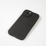 Coque iPhone 15 - Gel silicone souple avec protection caméra - Rose minimaliste - Noir