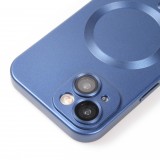 Coque iPhone 15 Plus - Gel souple avec vitre de protection caméra MagSafe - Bleu foncé
