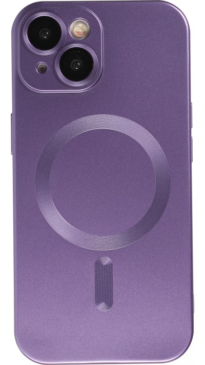 Coque iPhone 15 Plus - Gel souple avec vitre de protection caméra MagSafe - Violet