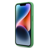 Coque iPhone 15 - Lacoste effet Petit Piqué avec MagSafe et patch logo brodé - Vert