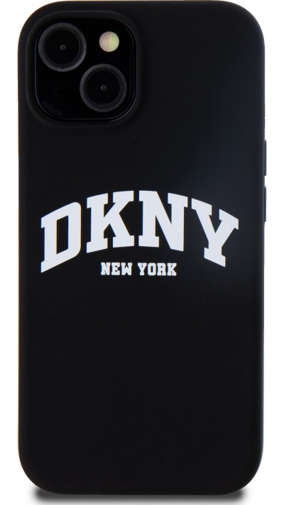 Coque iPhone 15 - Liquid Silicone DKNY New York compatible MagSafe - Noir