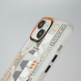 Coque iPhone 15 - MWK Cyber Grid silicone avec MagSafe - Blanc