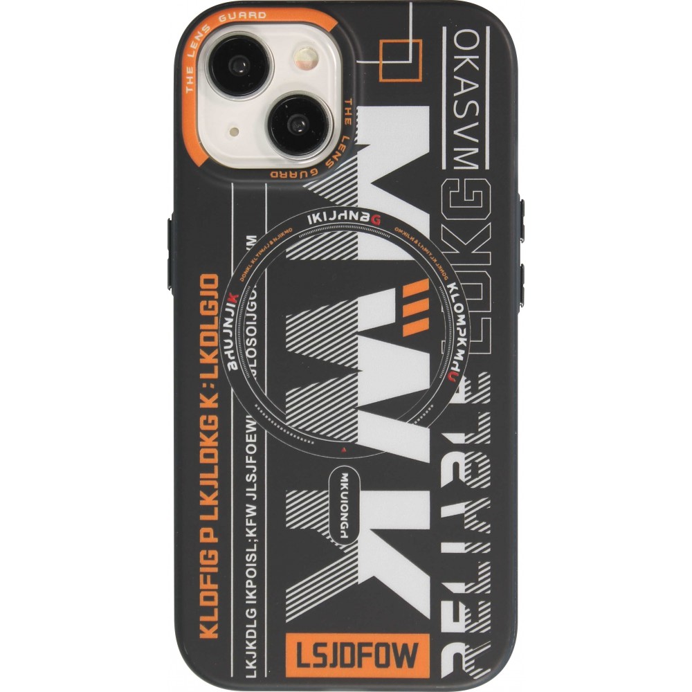 Coque iPhone 15 - MWK Cyber Grid silicone avec MagSafe - Noir