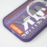Coque iPhone 15 - MWK Cyber Grid silicone avec MagSafe - Violet