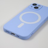Coque iPhone 15 Plus - Coque en silicone souple avec MagSafe et protection pour caméra - Violet clair