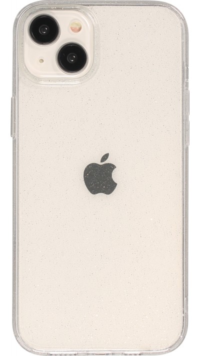 Coque iPhone 15 - Gel transparent avec paillettes - Transparent