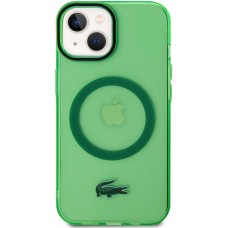 Coque iPhone 15 Plus - Lacoste gel laqué transparent avec MagSafe - Vert clair