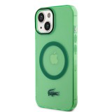 Coque iPhone 15 Plus - Lacoste gel laqué transparent avec MagSafe - Vert clair