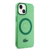 Coque iPhone 15 Plus - Lacoste gel laqué transparent avec MagSafe - Vert clair