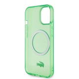 Coque iPhone 15 Plus - Lacoste gel laqué transparent avec MagSafe - Vert clair