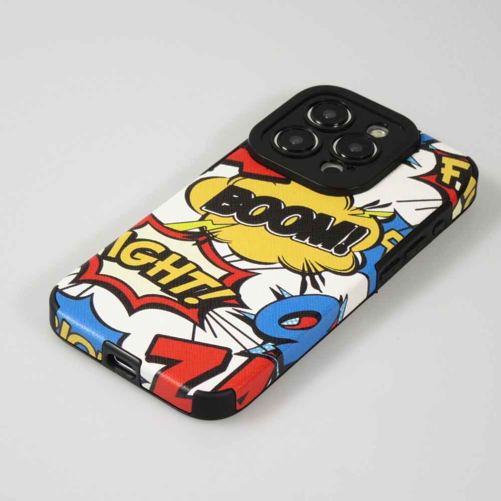 Coque iPhone 14 Pro Max - Cartoons rétro en similicuir
