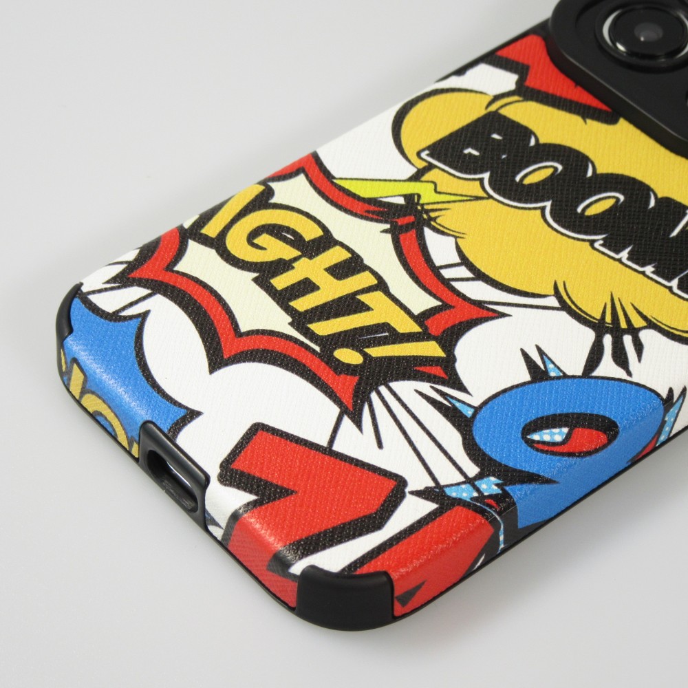 Coque iPhone 14 Pro Max - Cartoons rétro en similicuir