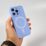 Coque iPhone 15 Pro - Coque en silicone souple avec MagSafe et protection pour caméra - Violet clair