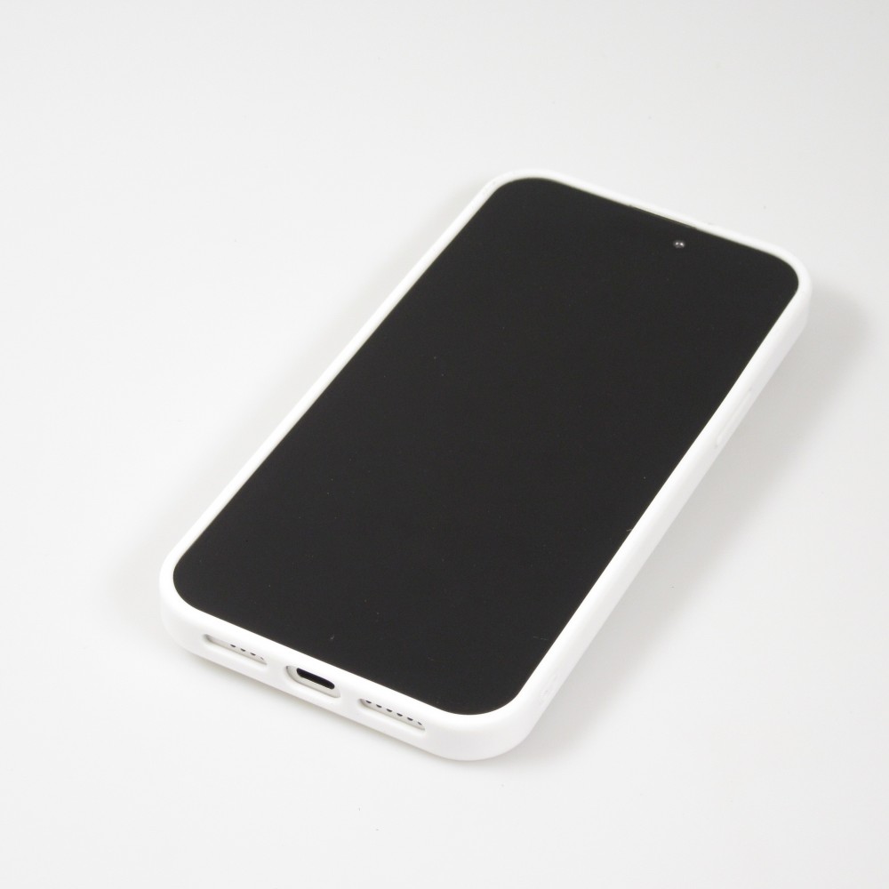 Coque iPhone 15 Pro - Diamant strass The Bling World - Blanc