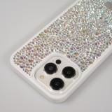 Coque iPhone 15 Pro - Diamant strass The Bling World - Blanc