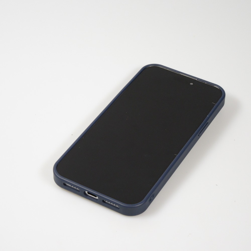 Coque iPhone 15 Pro Max - Diamant strass The Bling World - Bleu foncé