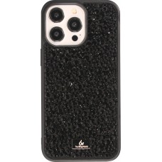 Coque iPhone 15 Pro - Diamant strass The Bling World - Noir