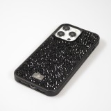 Coque iPhone 15 Pro - Diamant strass The Bling World - Noir
