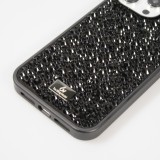 Coque iPhone 15 Pro - Diamant strass The Bling World - Noir